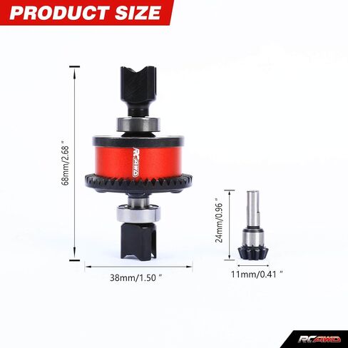 RCAWD 40CrMo Front Rear Diff Set Spiral 43T & Main Input Gear 10T Upgrades for ARRMA 6S Fireteam Mojave, Kraton Notorious Outcast Talion 6S with #45 Bearing Base, Part #ARA310957#ARA311054 in Saudi Arabia