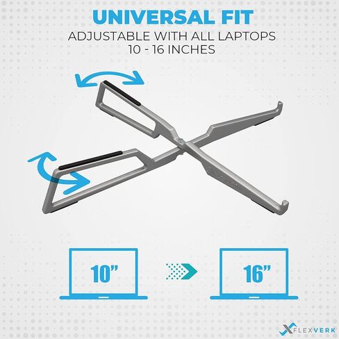 Portable Laptop Stand - Adjustable Foldable Riser, 10-16" (Black) in Kuwait