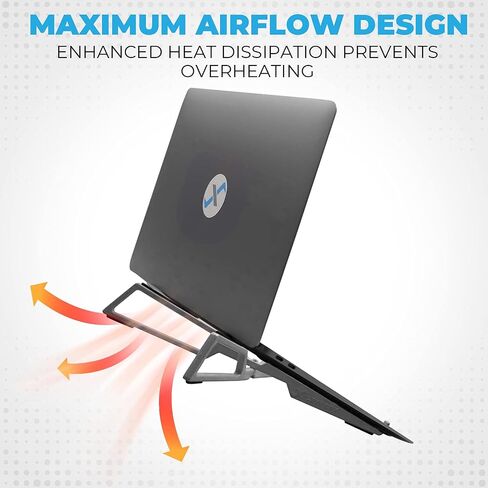 Portable Laptop Stand - Adjustable Foldable Riser, 10-16" (Black) in Kuwait