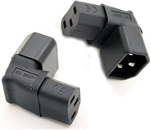 محول الطاقة IEC 320 C14 إلى C13، Golbalma حتى 90 زاوية PDU UPS قابس/مقبس 2 حزمة 3 دبوس محول تمديد الطاقة وعاء للتركيب على الحائط LCD LED TV in Saudi Arabia