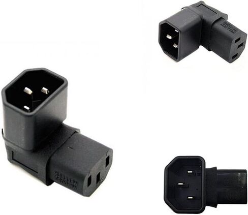 محول الطاقة IEC 320 C14 إلى C13، Golbalma حتى 90 زاوية PDU UPS قابس/مقبس 2 حزمة 3 دبوس محول تمديد الطاقة وعاء للتركيب على الحائط LCD LED TV in Saudi Arabia