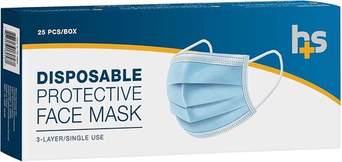 HealthSmart Disposable 3 Layer Face Mask With Ear Loops for Single Use, 25 Each in Saudi Arabia