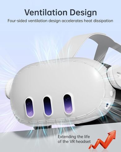 غطاء Zybervr VR Shell لغطاء Meta Quest 3 الواقي المتوافق مع ملحقات Oculus Quest 3 لسماعات Quest 3 VR مع فتحة دقيقة مقاومة للسقوط وغطاء سماعة رأس VR مقاوم للخدش in Kuwait