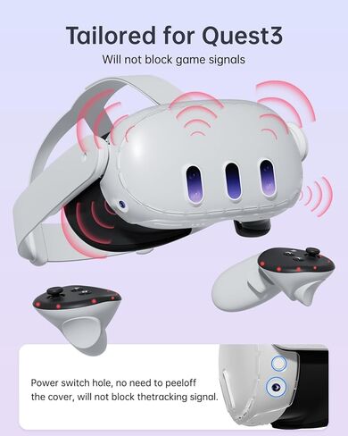 غطاء Zybervr VR Shell لغطاء Meta Quest 3 الواقي المتوافق مع ملحقات Oculus Quest 3 لسماعات Quest 3 VR مع فتحة دقيقة مقاومة للسقوط وغطاء سماعة رأس VR مقاوم للخدش in Kuwait