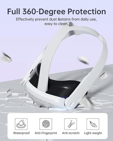 غطاء Zybervr VR Shell لغطاء Meta Quest 3 الواقي المتوافق مع ملحقات Oculus Quest 3 لسماعات Quest 3 VR مع فتحة دقيقة مقاومة للسقوط وغطاء سماعة رأس VR مقاوم للخدش in Kuwait