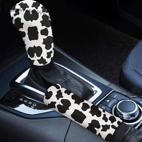 KEIAHUAN Car Gear Shift Knob Cover and Handbrake Cover Protector Abstract Hippie Flower Sweat-Absorption & Non Slip Car Interior Accessories Decor for Women in Saudi Arabia