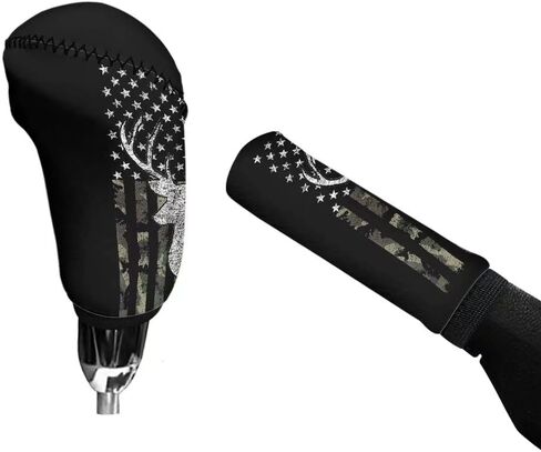 KEIAHUAN Car Gear Shift Knob Cover and Handbrake Cover Protector Abstract Hippie Flower Sweat-Absorption & Non Slip Car Interior Accessories Decor for Women in Saudi Arabia