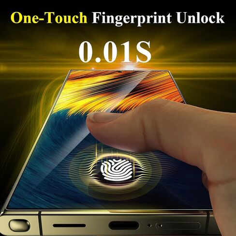 YMHML 3 Pack for Samsung Galaxy S23 Screen Protector Tempered Glass Upgrade Fingerprint Unlock Compatible for 3 Pack Camera Lens Protector, HD Clear Case Friendly Full Screen Protector for Galaxy S23 in Saudi Arabia