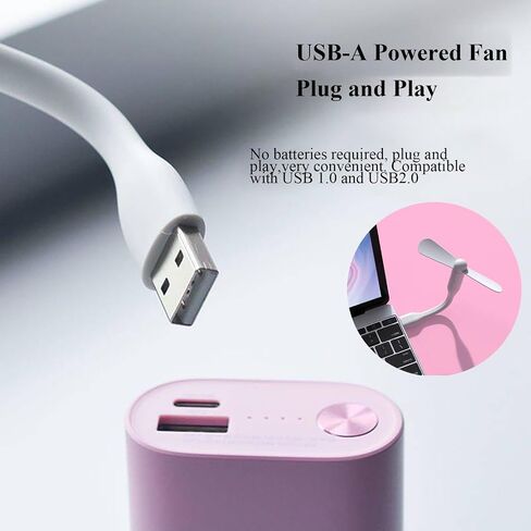 مروحة Soselnee Mini USB، مروحة جيب محمولة تعمل بمنفذ USB-A ومبرد صغير، تشغيل هادئ، للمنزل والمكتب والسفر في الهواء الطلق - 4 عبوات (أبيض) in Kuwait