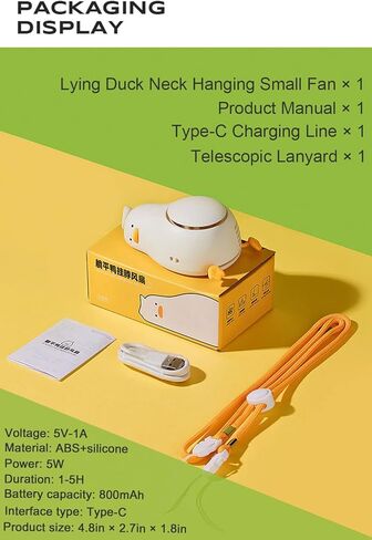 HAPPYBAG Mini Portable Personal Fan,USB Rechargeable and Wearable Hands Free Fan Cooling Fan for Travel,Small Fan for Baby,Adjustable 3 Speeds,Plug in Power Fan,for Camping,Bedroom,Office,Home in Kuwait