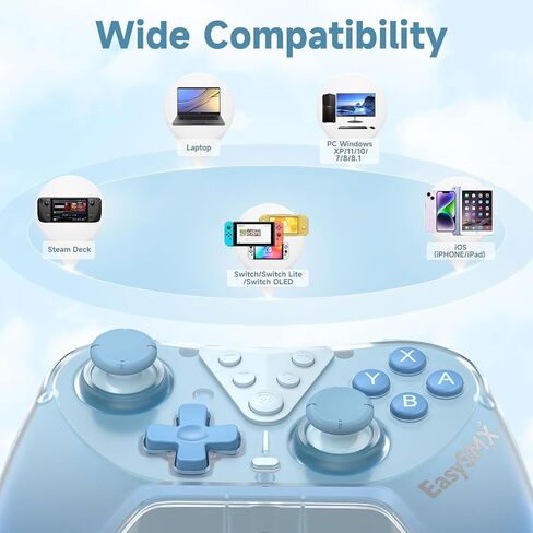 وحدة تحكم EasySMX T39 Pro Switch Pro لاسلكية متوافقة مع Nintendo Switch/OLED/Lite، لوحة ألعاب بلوتوث عن بعد مع NFC/Turbo/التحكم في الحركة/الاستيقاظ/لقطة الشاشة/اهتزاز الدمدمة in Kuwait