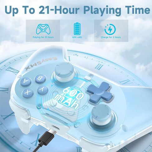 وحدة تحكم EasySMX T39 Pro Switch Pro لاسلكية متوافقة مع Nintendo Switch/OLED/Lite، لوحة ألعاب بلوتوث عن بعد مع NFC/Turbo/التحكم في الحركة/الاستيقاظ/لقطة الشاشة/اهتزاز الدمدمة in Kuwait