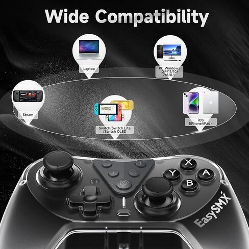 وحدة تحكم EasySMX T39 Pro Switch Pro لاسلكية متوافقة مع Nintendo Switch/OLED/Lite، لوحة ألعاب بلوتوث عن بعد مع NFC/Turbo/التحكم في الحركة/الاستيقاظ/لقطة الشاشة/اهتزاز الدمدمة in Saudi Arabia