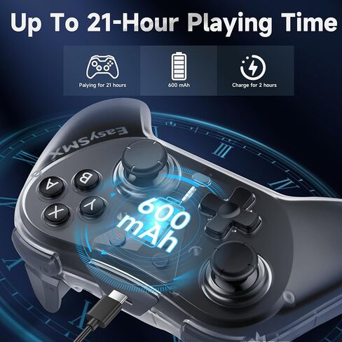 وحدة تحكم EasySMX T39 Pro Switch Pro لاسلكية متوافقة مع Nintendo Switch/OLED/Lite، لوحة ألعاب بلوتوث عن بعد مع NFC/Turbo/التحكم في الحركة/الاستيقاظ/لقطة الشاشة/اهتزاز الدمدمة in Saudi Arabia