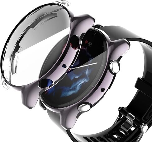 حافظة حماية للشاشة متوافقة مع Amazfit GTR 3 & GTR 3 Pro غطاء حماية رفيع مطلي بمادة TPU الناعمة [مقاوم للخدش] لملحقات سوار الساعة الذكية Amazfit GTR 3 (أسود وأسود وأسود) in Kuwait