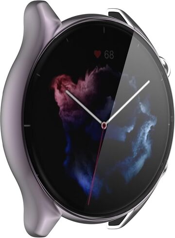حافظة حماية للشاشة متوافقة مع Amazfit GTR 3 & GTR 3 Pro غطاء حماية رفيع مطلي بمادة TPU الناعمة [مقاوم للخدش] لملحقات سوار الساعة الذكية Amazfit GTR 3 (أسود وأسود وأسود) in Kuwait
