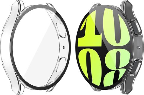 حافظة Langboom سوداء صلبة متوافقة مع ساعة Samsung Galaxy Watch 5 Pro مقاس 45 ملم مع واقي شاشة، غطاء واقي شاشة من الزجاج المقوى عالي الدقة، غطاء حماية شامل، عبوتان in Kuwait
