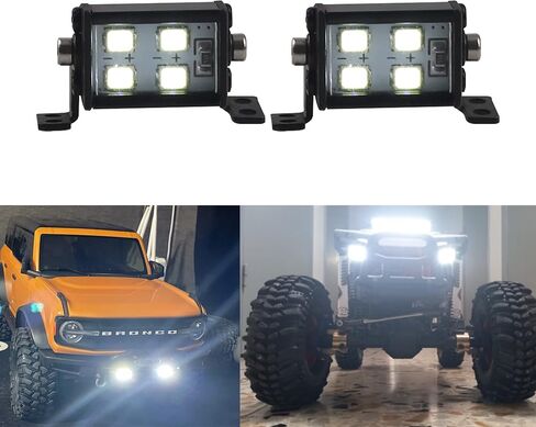 HIRCQOO RC ضوء بار سقف LED مصباح هيكل هيكل مزدوج سقف ضوء متوافق مع Traxxas Slash Rustler Trx4 Axial SCX10 Tamiya Wraith D90 Gen8 1/10 مقياس RC شاحنة سيارة زاحفة (48 LED) in Saudi Arabia