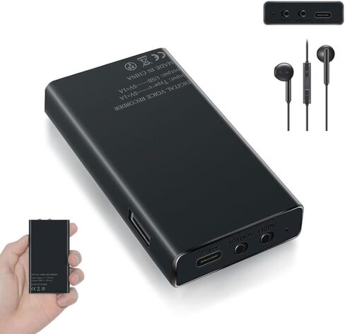 مسجل صوت - تسجيل مستمر لمدة 288 ساعة، بطارية 2500mAh في وضع استعداد طويل - جهاز تسجيل صوت مغناطيسي قوي محمول للمقابلات والاجتماعات والمحاضرات والفصول الدراسية in Kuwait