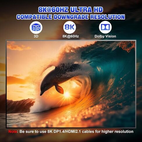 HDMI + 2 منفذ عرض KVM Switch 3 شاشات 2 جهاز كمبيوتر، شاشة ثلاثية 8K@60 هرتز KVM 2 كمبيوتر مع 3 منافذ USB 3.0، 2 جهاز كمبيوتر 3 شاشات KVM مع ميكروفون صوتي ومحول لوحة مفاتيح وماوس in Kuwait