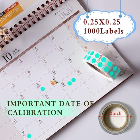 ملصقات منقطة دائرية لاصقة دائمة مقاس 1/4 بوصة من PARLAIM، 1000 ملصق، صندوق توزيع ملصقات بنقاط دائرية خضراء (أخضر) in Kuwait