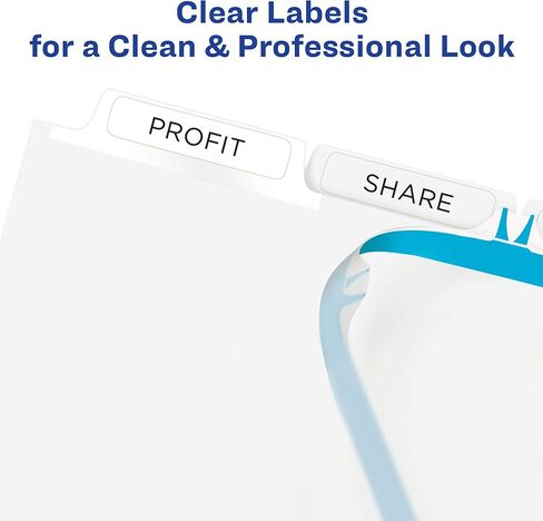 Avery 5 Tab Unpunched Dividers for Use with Any Binding System, Easy Print & Apply Clear Label Strip, Index Maker Customizable White Tabs, 25 Sets (11443) in Kuwait