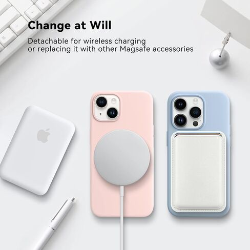 حامل بطاقات المحفظة المغناطيسية MARETU متوافق مع محفظة MagSafe، محفظة هاتف جلدية لهاتف iPhone 15 14 13 12 Pro/Pro Max/Plus/Mini، حامل بطاقة مغناطيسية لسلسلة iPhone 15/14/13/12، أبيض in Saudi Arabia