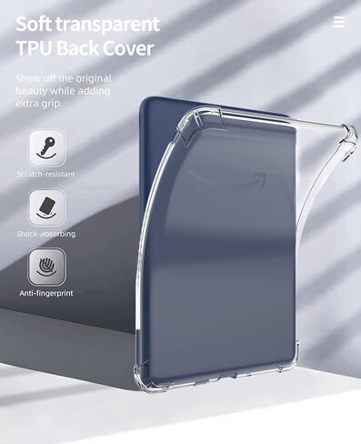 XUYICC Clear Case Compatible with 6 inch All-New Kindle (11th Generation, 2022 Released) TPU Back Cover Skin, Lightweight Soft Shockproof Slim Silicone Protective Case, Transparent in Kuwait