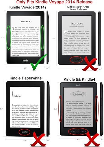 ACdream Kindle Voyage Case, The Thinnest and Lightest Premium PU Leather Cover Case for Kindle Voyage (2014) with Auto Wake Sleep Feature, Black in Saudi Arabia