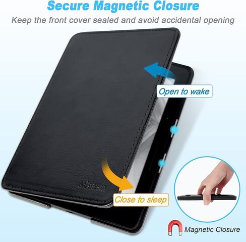 ACdream Kindle Voyage Case, The Thinnest and Lightest Premium PU Leather Cover Case for Kindle Voyage (2014) with Auto Wake Sleep Feature, Black in Saudi Arabia