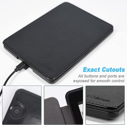 ACdream Kindle Voyage Case, The Thinnest and Lightest Premium PU Leather Cover Case for Kindle Voyage (2014) with Auto Wake Sleep Feature, Black in Saudi Arabia
