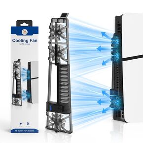 Grathia Cooling Fan for PS5 Slim Console, External Fan Cooler for PS5 Slim with RGB LED Light for PS5 Slim (Disc/Digital Edition) Quite Cooling Fan for PS5 Slim Accessories with Extra USB 3.0 Port in Kuwait