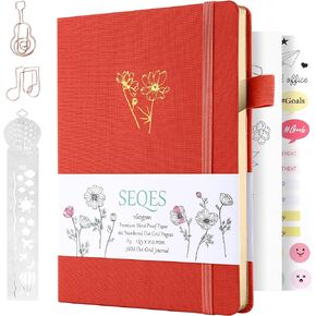Bullet Dotted Journal - A5 Dot Grid Notebook with pages number,160gsm Bleedproof Paper,Silver Edge and Fabic for Personal Organizers, Bullet Journals, and journaling-Butterfly