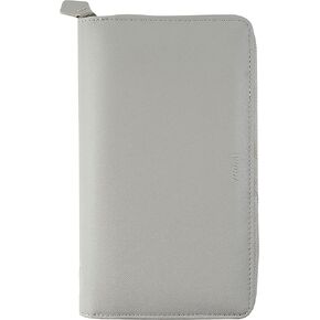 Filofax Saffiano Zip Organizer, Personal Compact Size, Granite - Cross-Grain, Leather-Look, Six Rings, Week-to-View Calendar Diary, Multilingual, 2024 (C028808-24) in Kuwait