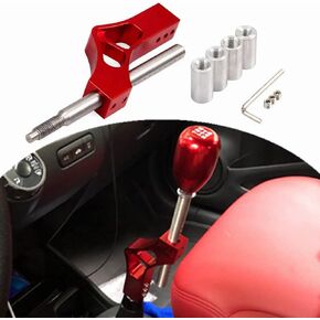 Universal Adjustable Gear Shift Knob, Extender Height Lever Extension Car Gear Shift Extender Kit with 4 Adapters - Black