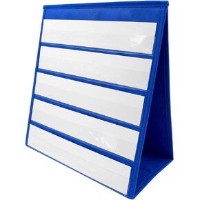 Tabletop Desktop Pocket Chart Table Top with Bonus 20X Dry Erase Cards, Desktop Tabletop Teaching Pocket Chart Double Sided and Self-Standing Black (13 inches X 12 inches) in Saudi Arabia