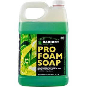 Radiant Supply Professional Car Wash Soap for Foam Cannons or Bucket Washes, Ultra Concentrated for 100+ Washes for Cars, Trucks, Motorcycles, RVs, 128oz Gallon