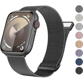 Mugust Stainless Steel Magnetic Band Compatible with Apple Watch Band Series 9 8 7 41mm 45mm / Ultra/Ultra 2 49mm / Series 3 38mm 42mm /Series 6 5 4 SE 40mm 44mm, Milanese Loop Replacement Metal Mesh Wristband for iWatch Bands Women and Men in Kuwait