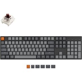 Keychron K10 Full Size Layout RGB Backlit Hot-Swappable Mechanical Gaming Keyboard for Mac Windows, Multitasking 104-Key Bluetooth Wireless/USB Wired Computer Keyboard with Gateron G Pro Brown Switch