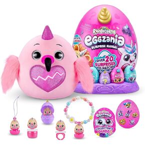 Rainbocorns Eggzania Surprise Mania Series 1 (Kitten) by ZURU, Collectible Plush Stuffed Animal, 5 Mini Eggs, Stickers, DIY Jewelry, Slime, Ages 3+ for Girls, Children in Kuwait