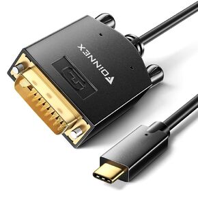 FOINNEX USB to DVI 6.6FT, USB C to DVI Cable, 4K@30Hz Type-C to DVI-D Adapter Compatible with Thunderbolt 3/4 for MacBook Pro/Air, Surface Book 2, Dell XPS 13, Galaxy S10, Pixelbook and More in Kuwait
