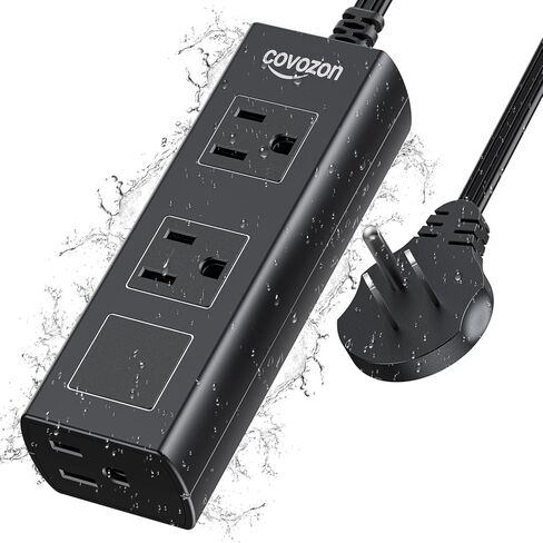 Covozon Extension Cord Outdoor, 10 FT Extension Cord, Outdoor Power Strip Weatherproof, Waterproof Surge Protector, 1625W Overload Protection for Kitchen Patio Christmas Lights, FCC UL Listed. in Saudi Arabia