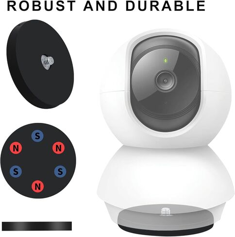 حامل الكاميرا المغناطيسي VVHOOY متوافق مع TP-Link Tapo C200/C210 Kasa EC70/ Kasa KC410S كاميرا داخلية/إمالة، حامل مغناطيسي للكاميرا بدون حفر، حامل مغناطيسي مطلي بالمطاط، مغناطيس النيوديميوم in Kuwait