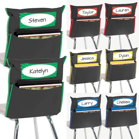 Really Good Stuff Store More Grouping Chair Pockets - Black - 8 Pcs - Classroom Essentials & Must Haves, Seat Sacks for Students, Desk Organizer, Storage Bag in Saudi Arabia