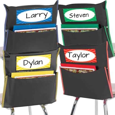 Really Good Stuff Store More Grouping Chair Pockets - Black - 8 Pcs - Classroom Essentials & Must Haves, Seat Sacks for Students, Desk Organizer, Storage Bag in Saudi Arabia