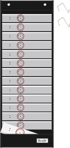 جدول جيب جدول يومي من Headif، جدول جدول جيب اللوازم المدرسية للفصل الدراسي 13+1 مخطط جيب أسود مع 18 بطاقة قابلة لإعادة الاستخدام، مخطط جدولة التعليم للمكتب المدرسي والمدرسة المنزلية (13 بوصة × 35.5 بوصة) in Kuwait