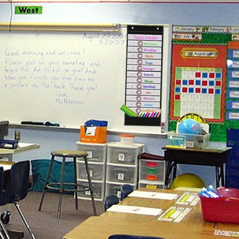 جدول جيب جدول يومي من Headif، جدول جدول جيب اللوازم المدرسية للفصل الدراسي 13+1 مخطط جيب أسود مع 18 بطاقة قابلة لإعادة الاستخدام، مخطط جدولة التعليم للمكتب المدرسي والمدرسة المنزلية (13 بوصة × 35.5 بوصة) in Kuwait