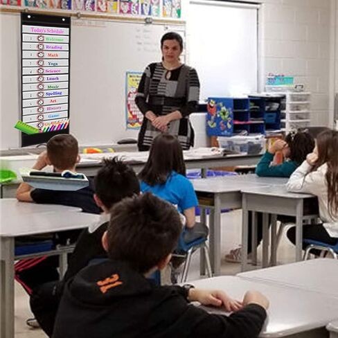 جدول جيب جدول يومي من Headif، جدول جدول جيب اللوازم المدرسية للفصل الدراسي 13+1 مخطط جيب أسود مع 18 بطاقة قابلة لإعادة الاستخدام، مخطط جدولة التعليم للمكتب المدرسي والمدرسة المنزلية (13 بوصة × 35.5 بوصة) in Kuwait