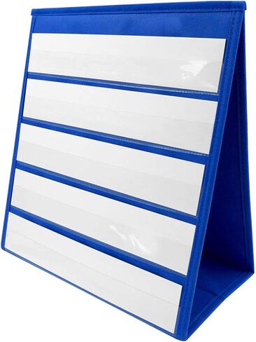 Tabletop Desktop Pocket Chart Table Top with Bonus 20X Dry Erase Cards, Desktop Tabletop Teaching Pocket Chart Double Sided and Self-Standing Black (13 inches X 12 inches) in Saudi Arabia