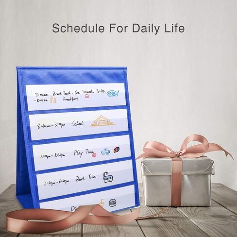 Tabletop Desktop Pocket Chart Table Top with Bonus 20X Dry Erase Cards, Desktop Tabletop Teaching Pocket Chart Double Sided and Self-Standing Black (13 inches X 12 inches) in Saudi Arabia